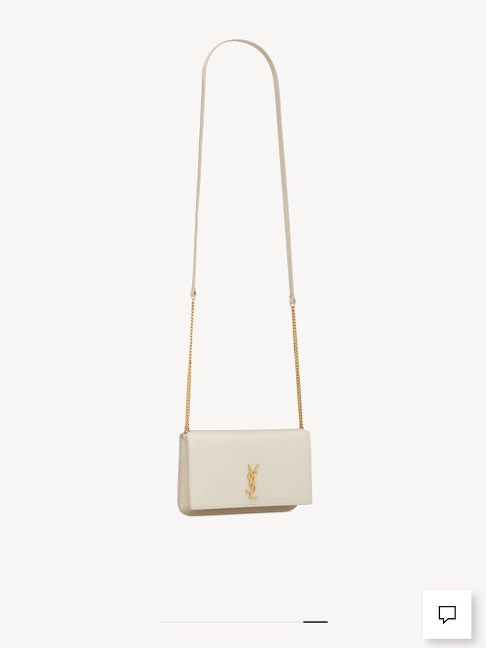 Saint Laurent White Leather Monogram Crossbody Bag with Gold Hardware - Picture 4 of 6
